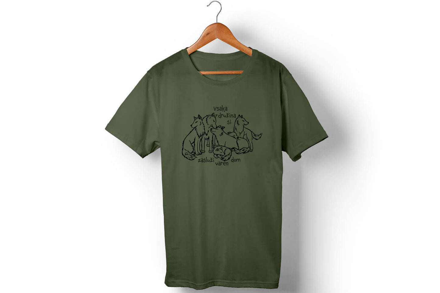 Moška majica Družina, olivna, XL