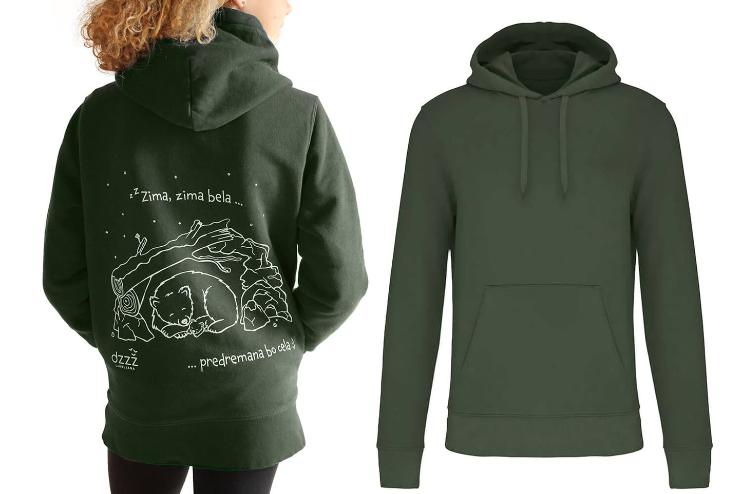 Moški pulover Zima, zima bela, dark khaki, M